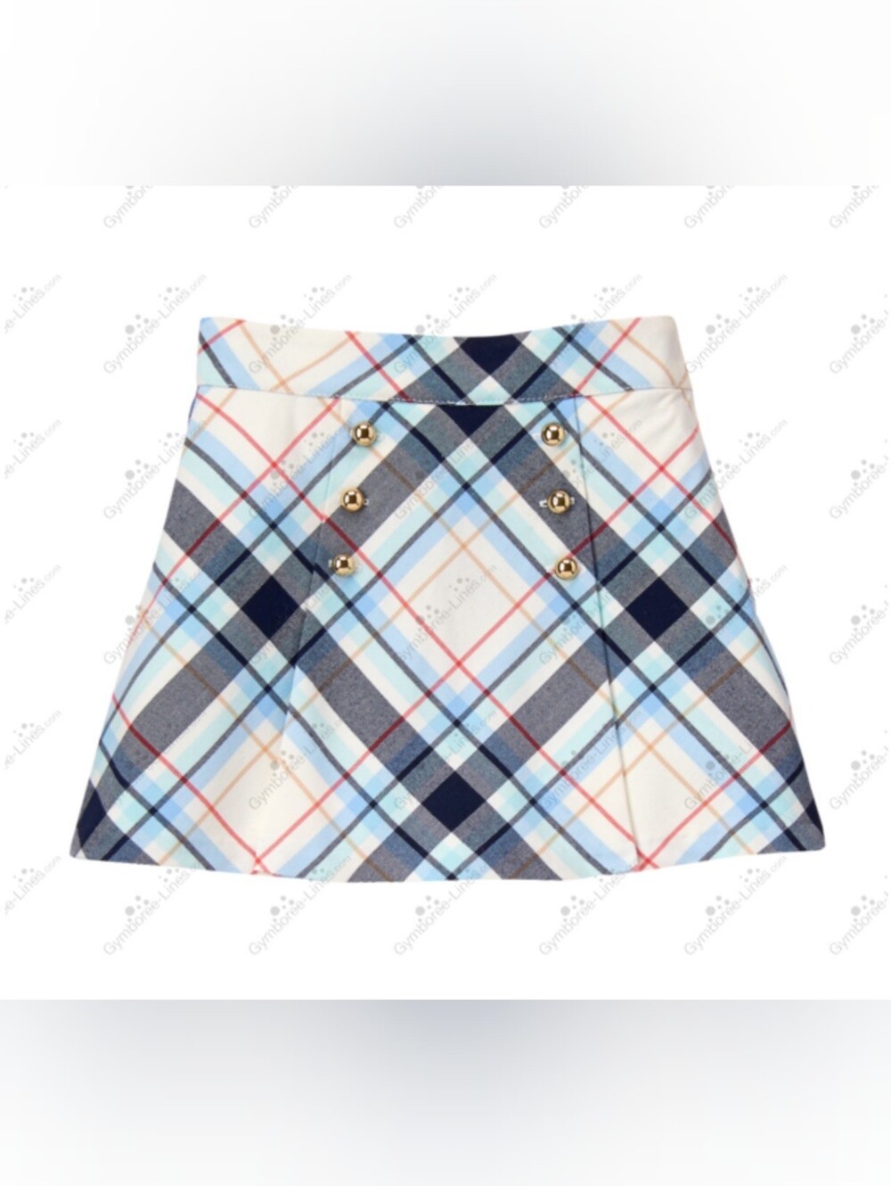 Janie & Jack "Gallery Muse" blue plaid pleated skirt